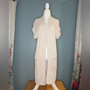 Barefoot Dreams Short-Sleeve Cozy Cream Cardigan